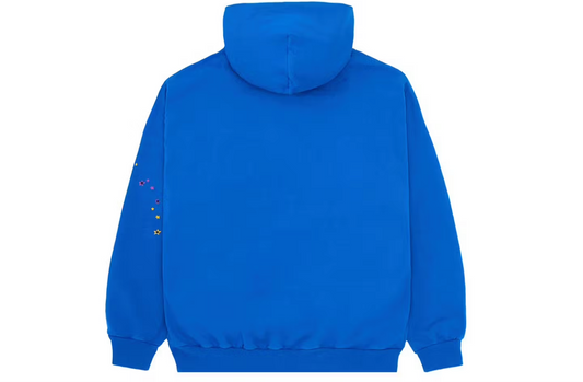 Spider Web-Style Streetwear Hoodie – Blue/Yellow | 1:1 Premium Fit